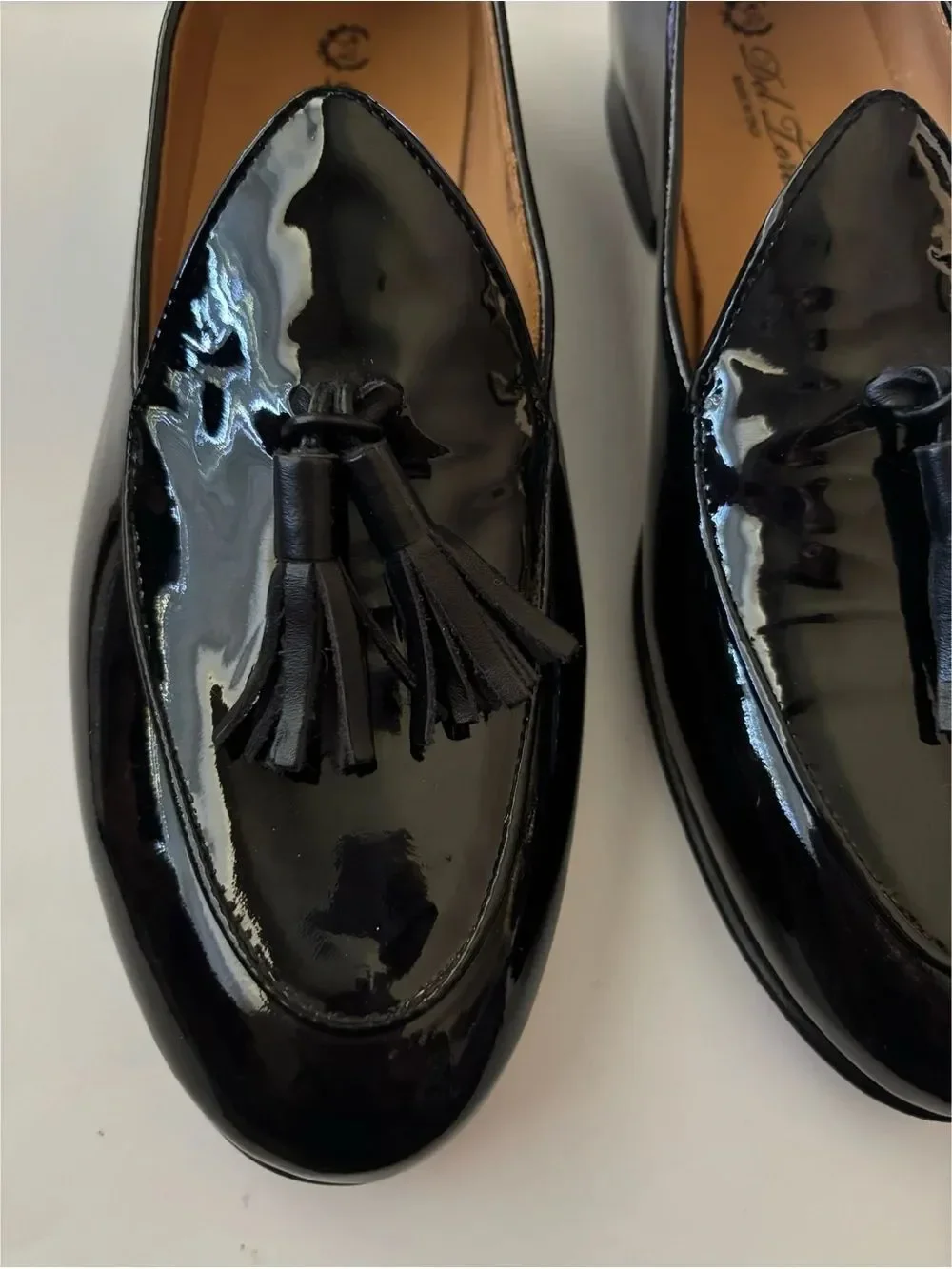 Del Toro Classic Black Patent Leather Tassel Loafers~like New ~ Size 10M